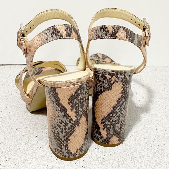 Nine West Funkyo Shoes US 8.5M Faux Lizard Platform High Heel Strappy Sandals - Picture 5 of 12